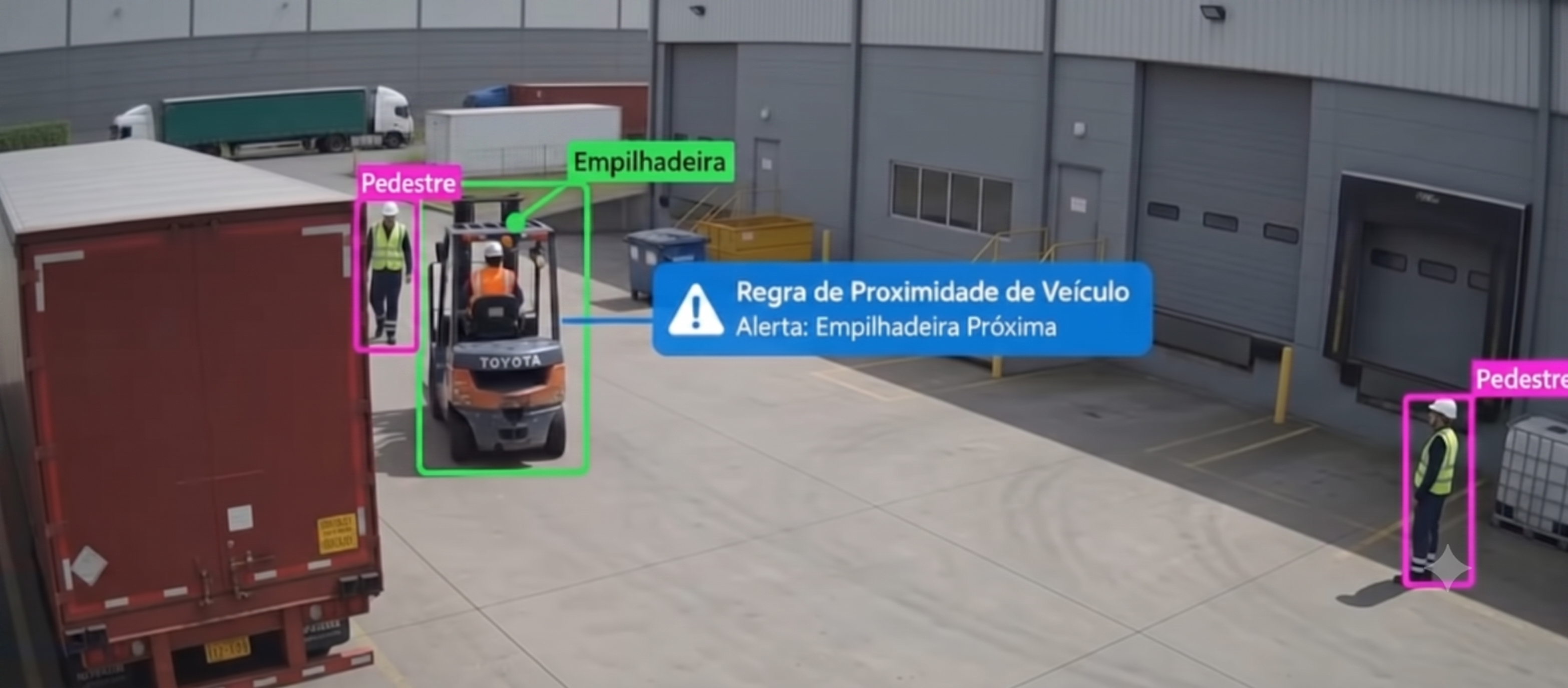 Exemplo de controle de proximidade entre pessoa e veículo