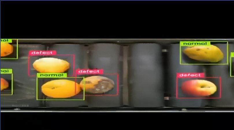 Exemplo de detecção e contagem de frutas